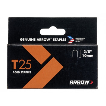 Arrow T25 Staples 10mm (3/8in) Box 1000