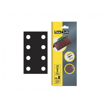 Flexovit 1/3 Sanding Sheets Perforated Coarse 50 Grit (Pack of 10)