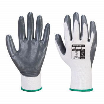 A310 Flexo Grip Nitrile Glove Grey/White Medium