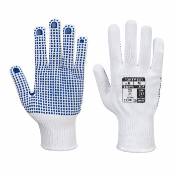 A110 Polka Dot Glove White/Blue Medium