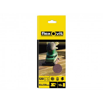 Flexovit 1/3 Sanding Sheets Plain Fine 120 Grit (Pack of 10)