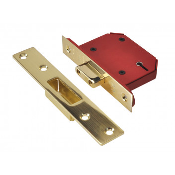 UNION StrongBOLT 2105S Polished Brass 5 Lever Mortice Deadlock Visi 81mm 3in