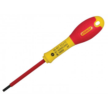 Stanley Tools FatMax VDE Insulated Screwdriver Parallel Tip 4.0 x 100mm