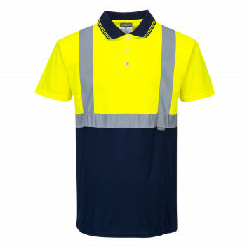 S479 Two-Tone Polo Yellow/Navy Small