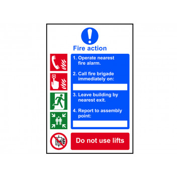 Scan Fire Action Procedure - PVC 200 x 300mm