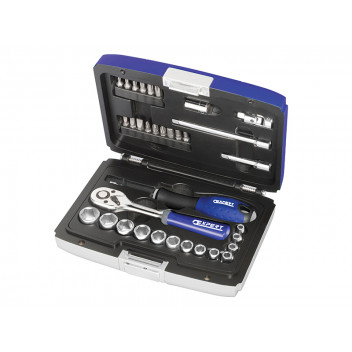 Expert Socket & Accessory Set of 34 Metric 1/4in Drive