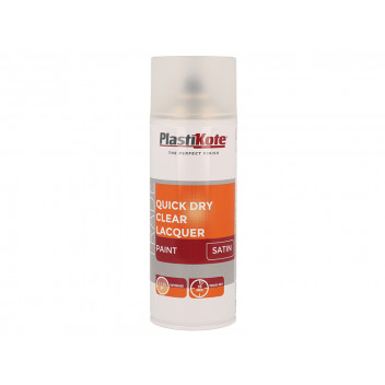 PlastiKote Trade Quick Dry Clear Lacquer Spray Satin 400ml