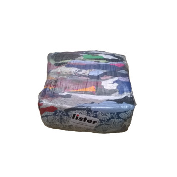 LISTER MIXED COLOURED COTTON WIPER RAG 10KG PACK