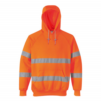 B304 Hi-Vis Hooded Sweatshirt Orange Small