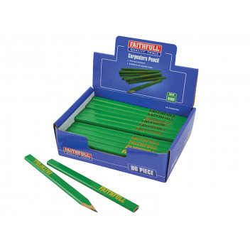 Faithfull Carpenter\'s Pencils - Green / Hard (Display 80)