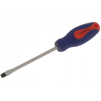 Faithfull Soft Grip Screwdriver Flared Slotted Tip 6.5 x 125mm