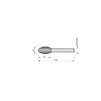 12.7mm Carbide Rotary Burr, Oval, Shape E (P709)