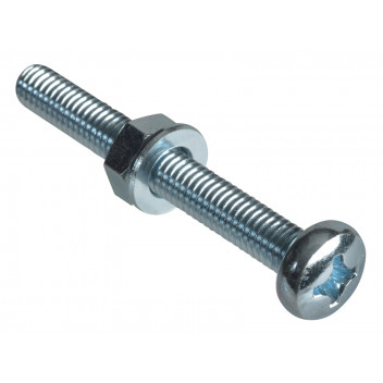 ForgeFix Machine Screw Pozi Compatible Pan Head ZP M6 x 50mm Forge Pack 4