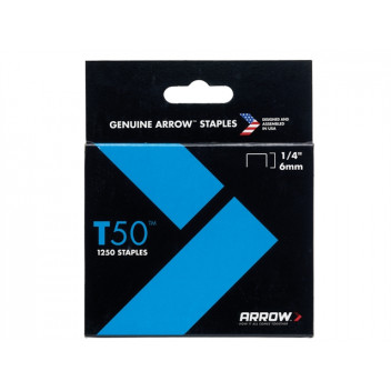 Arrow T50 Staples 6mm (1/4in) Box 1250