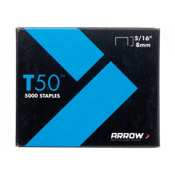 Arrow T50 Staples 8mm (5/16in) Pack 5000 (4 x 1250)