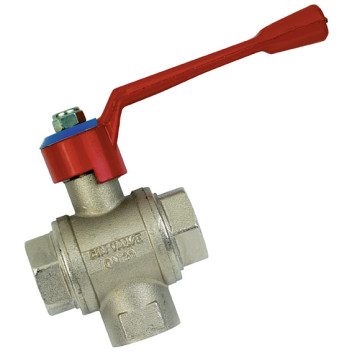1\"BSP Brass Ball Valve BSPP 3 Way Diverter