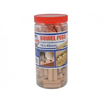 Faithfull Wood Dowels Fluted 40 x 10mm (Tub 100)