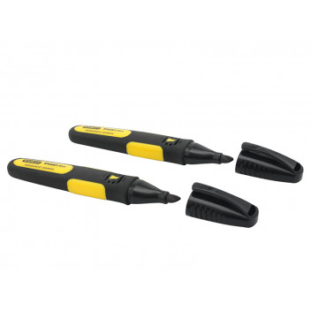 Stanley Tools Chisel Tip Marker Black (Pack 2)