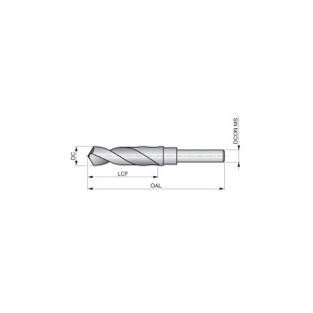 1\" (25.4mm) HSS Straight Shank Jobber Drill, 1/2in Shank (A170)
