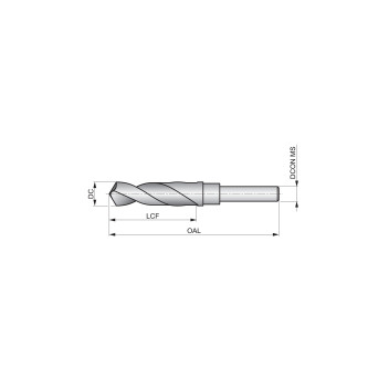 1.1/2 (38.1mm) HSS Straight Shank Jobber Drill, 1/2in Shank (A170)