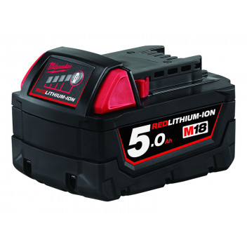 Milwaukee Power Tools M18 B5 REDLITHIUM-ION Slide Battery Pack 18V 5.0Ah Li-ion