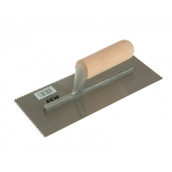 R.S.T. Notched Trowel 5mm V Notches Wooden Handle 11 x 4.1/2in