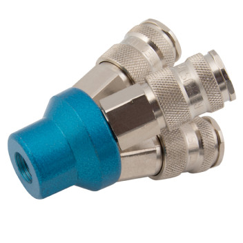 1/4\" BSPP Female Triple Outlet Connector