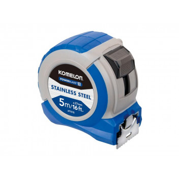 Komelon Stainless Steel PowerBlade Pocket Tape 5m/16ft (Width 27mm)