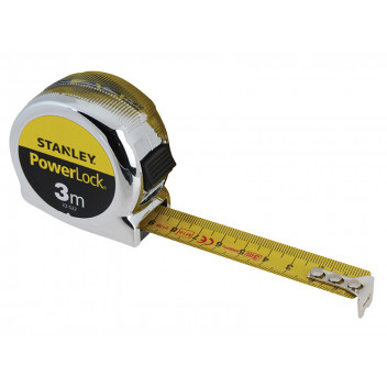 Stanley Tools PowerLock Classic Pocket Tape 3m (Width 19mm) (Metric only)