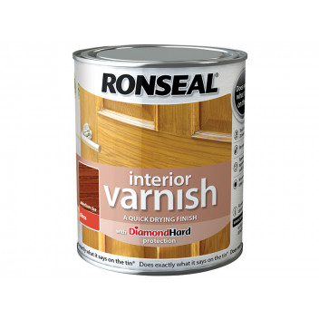 Ronseal Interior Varnish Quick Dry Gloss Medium Oak 750ml