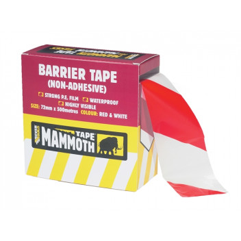 Everbuild Barrier Tape Red / White 72mm x 500m