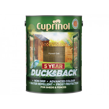 Cuprinol Ducksback 5 Year Waterproof for Sheds & Fences Forest Oak 5 litre