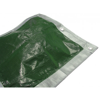 Faithfull Tarpaulin Green / Silver 3.6 x 2.7m (12 x 9ft) 80gsm