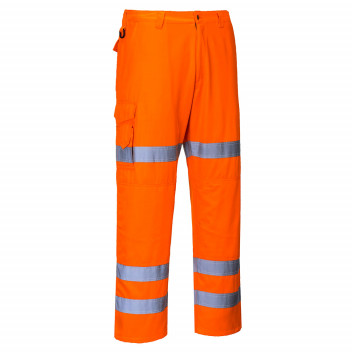 RT49 Hi-Vis Three Band Combat Trousers Orange Medium