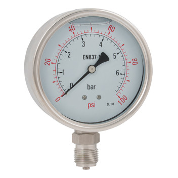 1/2\"BSPP 100MM BOTM GLYC GAUGE 0-100PSI