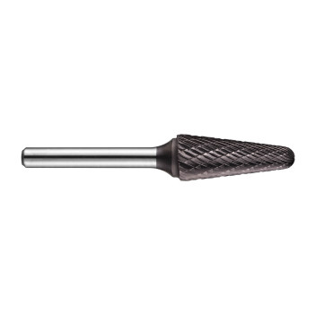 12.7mm Carbide Rotary Burr, TiAlN Coated, Ball Nosed Cone, Shape L (P821C)