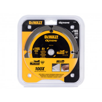 DEWALT Extreme PCD Fibre Cement Saw Blade 165 x 20mm x 4T