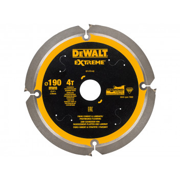 DEWALT Extreme PCD Fibre Cement Saw Blade 190 x 30mm x 4T