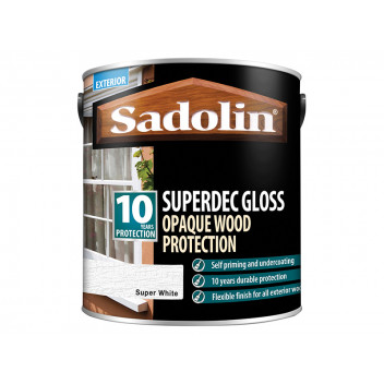 Sadolin Superdec Opaque Wood Protection Super White Gloss 2.5 litre