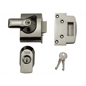 Yale Locks BS2 Nightlatch British Standard Lock 40mm Backset Chrome Finish Visi