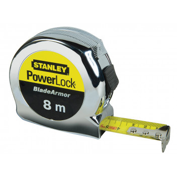 Stanley Tools PowerLock BladeArmor Pocket Tape 8m (Width 25mm) (Metric only)