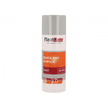 PlastiKote Trade Quick Dry Acrylic Spray Paint Gloss Grey 400ml