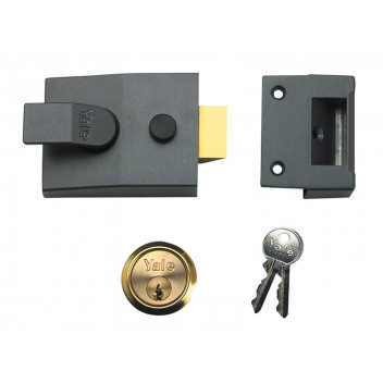 88 Standard Nightlatch 60mm Backset DMG Finish Satin Chrome Cylinder Box