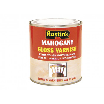 Rustins Polyurethane Varnish & Stain Gloss Walnut 500ml