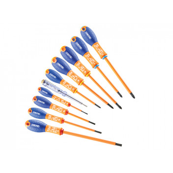 Expert E160912 Insulated Screwdriver Set,10 Piece SL/PH/PZ