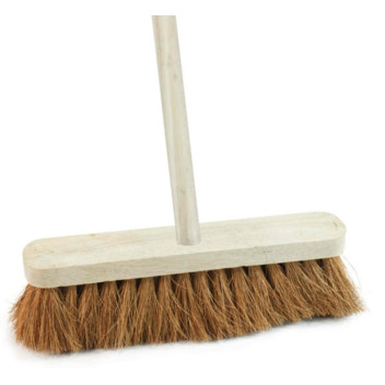 Complete 12\" Soft Coco Wooden Broom C/W Handle 11.102H1