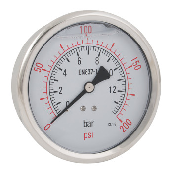 100MM 0-20BR ST.ST.1/2\" CNTR BK GAUGE