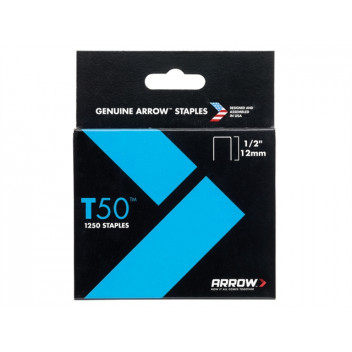 Arrow T50 Staples 12mm (1/2in) Box 1250