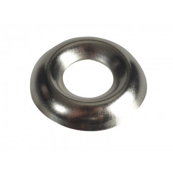 ForgeFix Screw Cup Washers Solid Brass Nickel Plated No.8 Bag 200