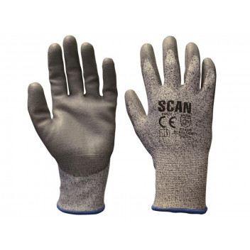 Scan Grey PU Coated Cut 5 Gloves - XXL (Size 11)